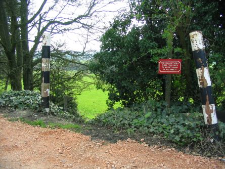 The area between these two posts to be kept clear of all objects